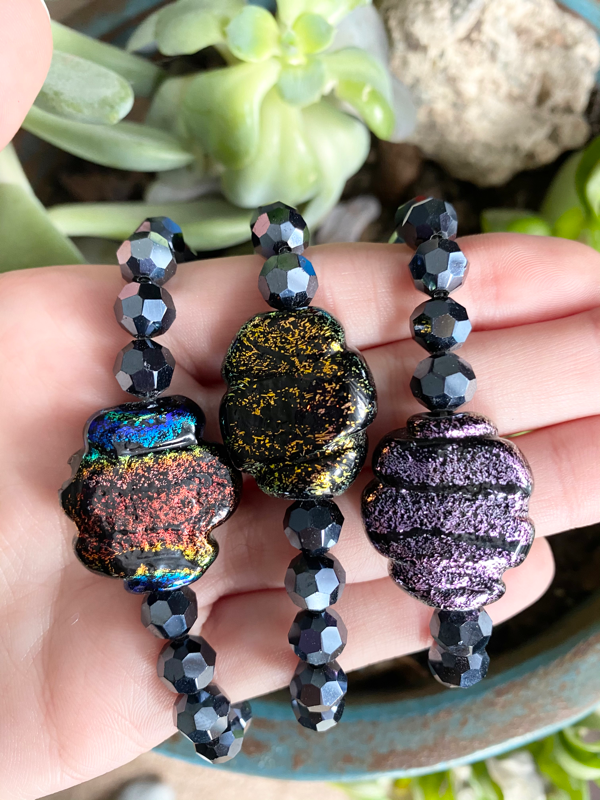 Dichroic Glass Beaded Bracelet